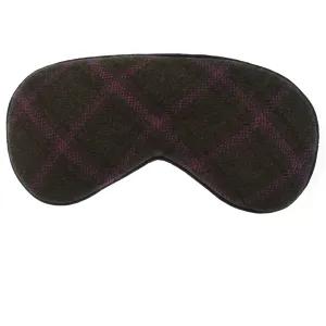 Hypnos Sleep Mask in Charcoal   Purple Plaid Cashmere