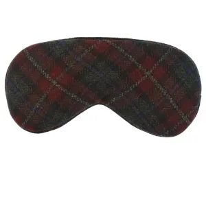 Hypnos Sleep Mask in Garnet   Forest Green Plaid Cashmere