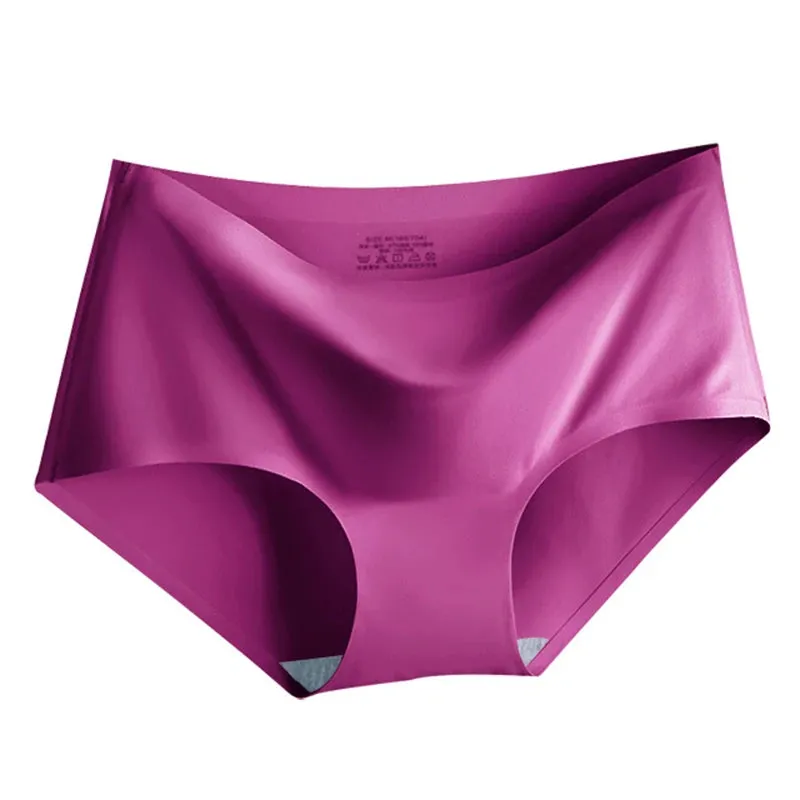 Ice Silk Seamless Panties Set - Women's Intimate Briefs with Mid-Waist