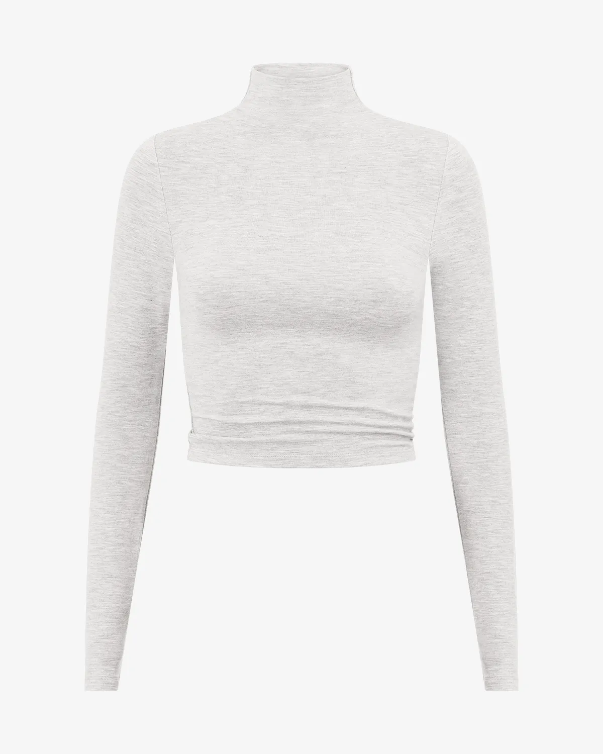 IM Long Sleeve Turtle Neck Top | Light Grey