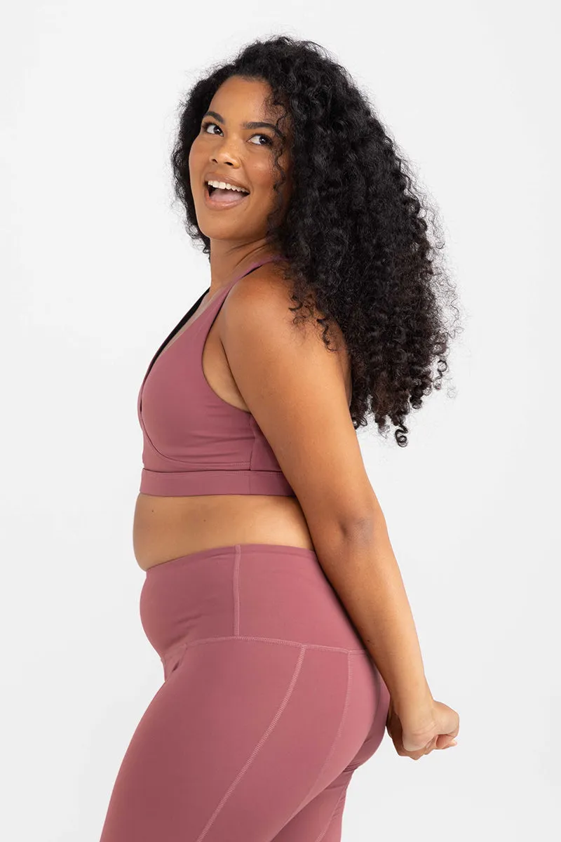 invisiSweat Cross Back Keyhole Crop - Dusty Rose (final sizes)