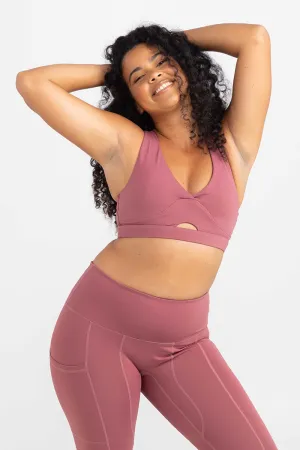 invisiSweat Cross Back Keyhole Crop - Dusty Rose (final sizes)