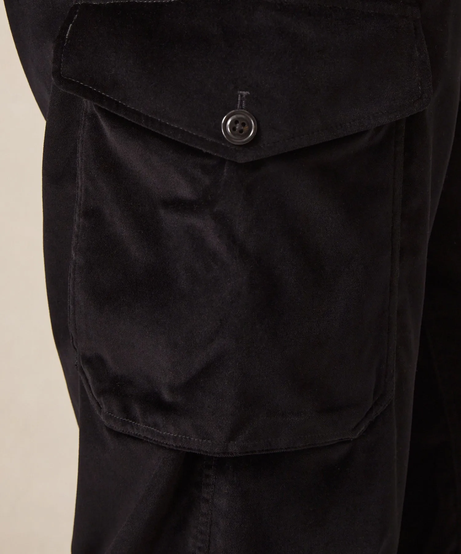 Italian Velvet Relaxed Cargo Pant