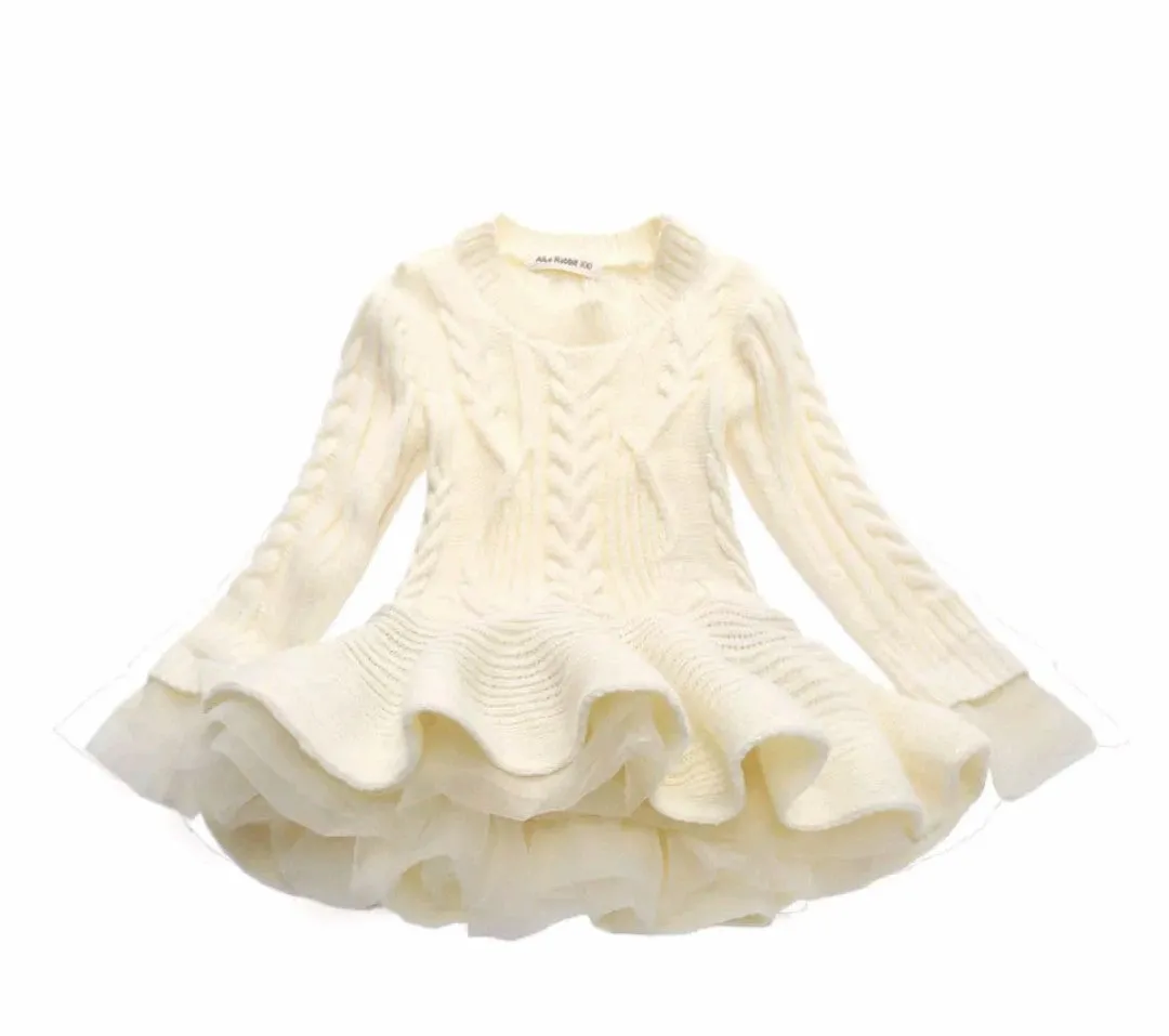 Ivory Tutu Sweater Dress