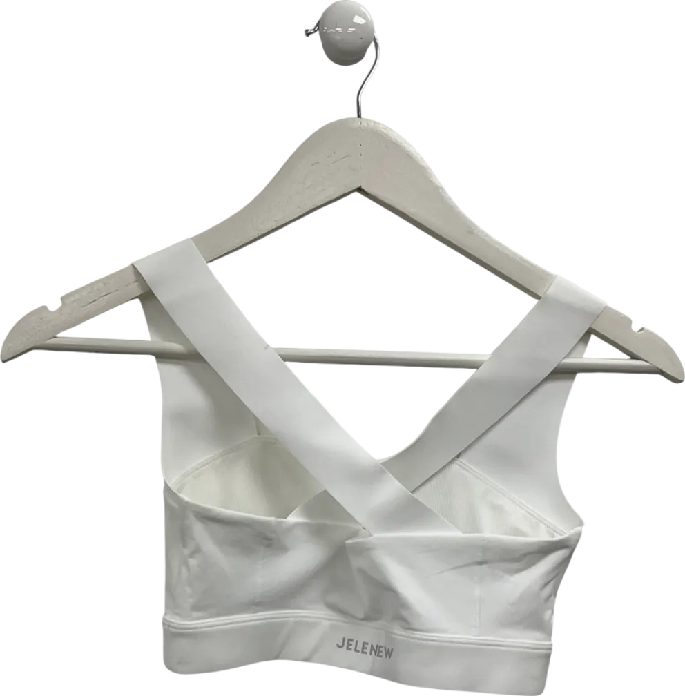 Jelenew White Intuition Medium-support Fast-dry Sports Bra UK XS