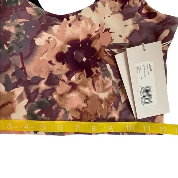 Johnny Was Calme Endure Pink Purple Floral Print Activewear Sports Bra XS