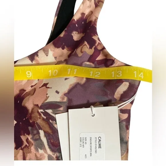 Johnny Was Calme Endure Pink Purple Floral Print Activewear Sports Bra XS