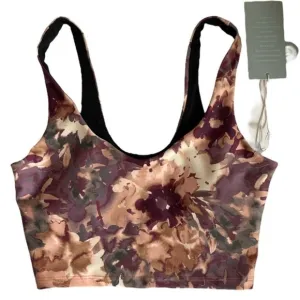 Johnny Was Calme Endure Pink Purple Floral Print Activewear Sports Bra XS