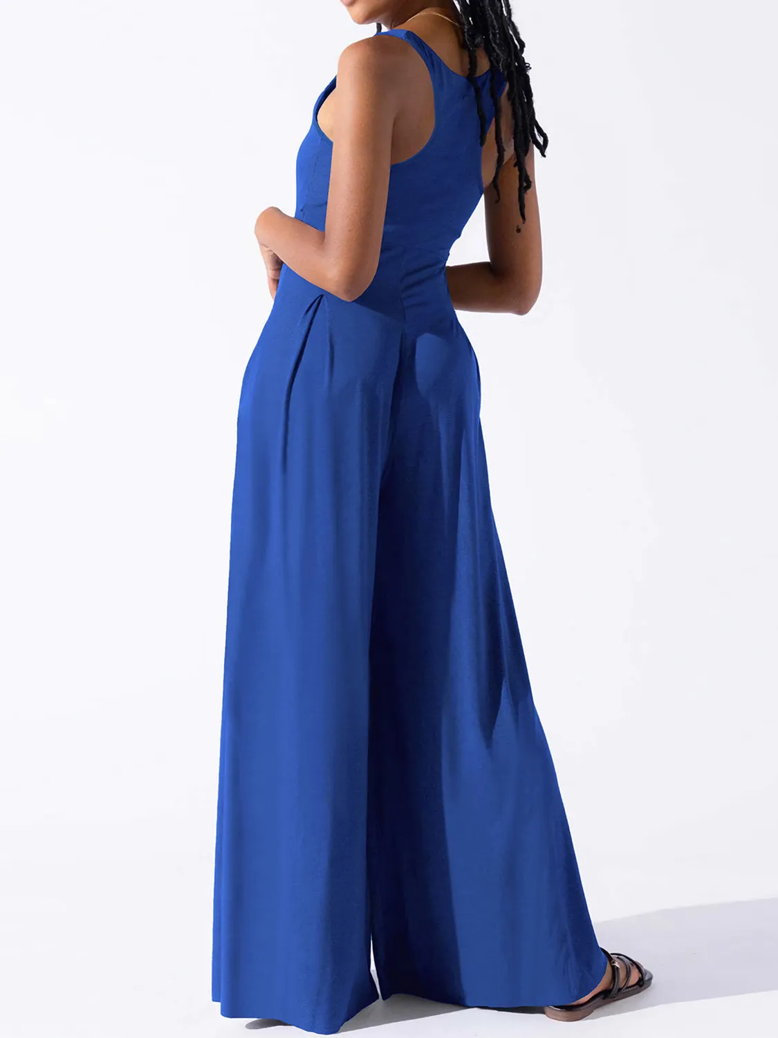 Joy Square Neck Wide Strap Jumpsuit