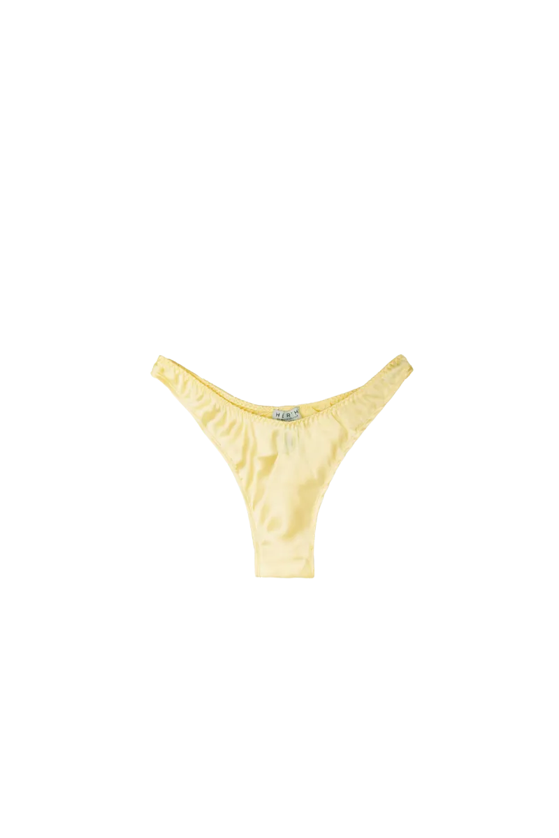 JUDE: BUTTER YELLOW SILK HIGH CUT LEG PANTY