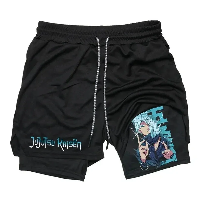 Jujutsu Kaisen Gojo Compression Shorts - Men's Anime Workout Shorts