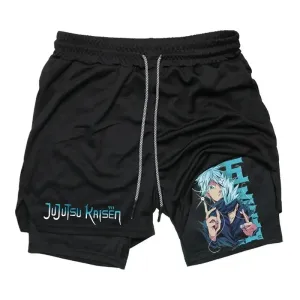 Jujutsu Kaisen Gojo Compression Shorts - Men's Anime Workout Shorts