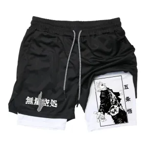 Jujutsu Kaisen Gojo Compression Shorts - Men's Anime Workout Shorts