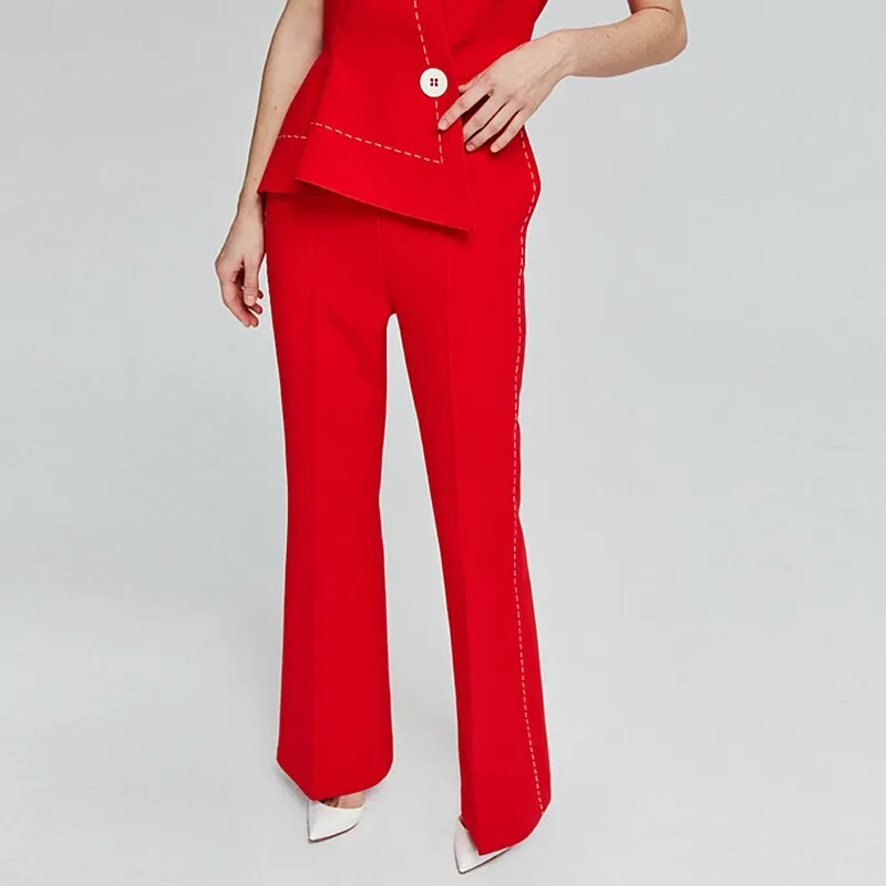 Jumpsuits Women Asymmetric Design Sleeveless Pockets Button Decoration