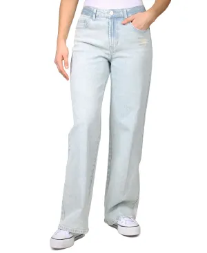 Juniors' Relaxed Skater High Waisted Ripped Jeans