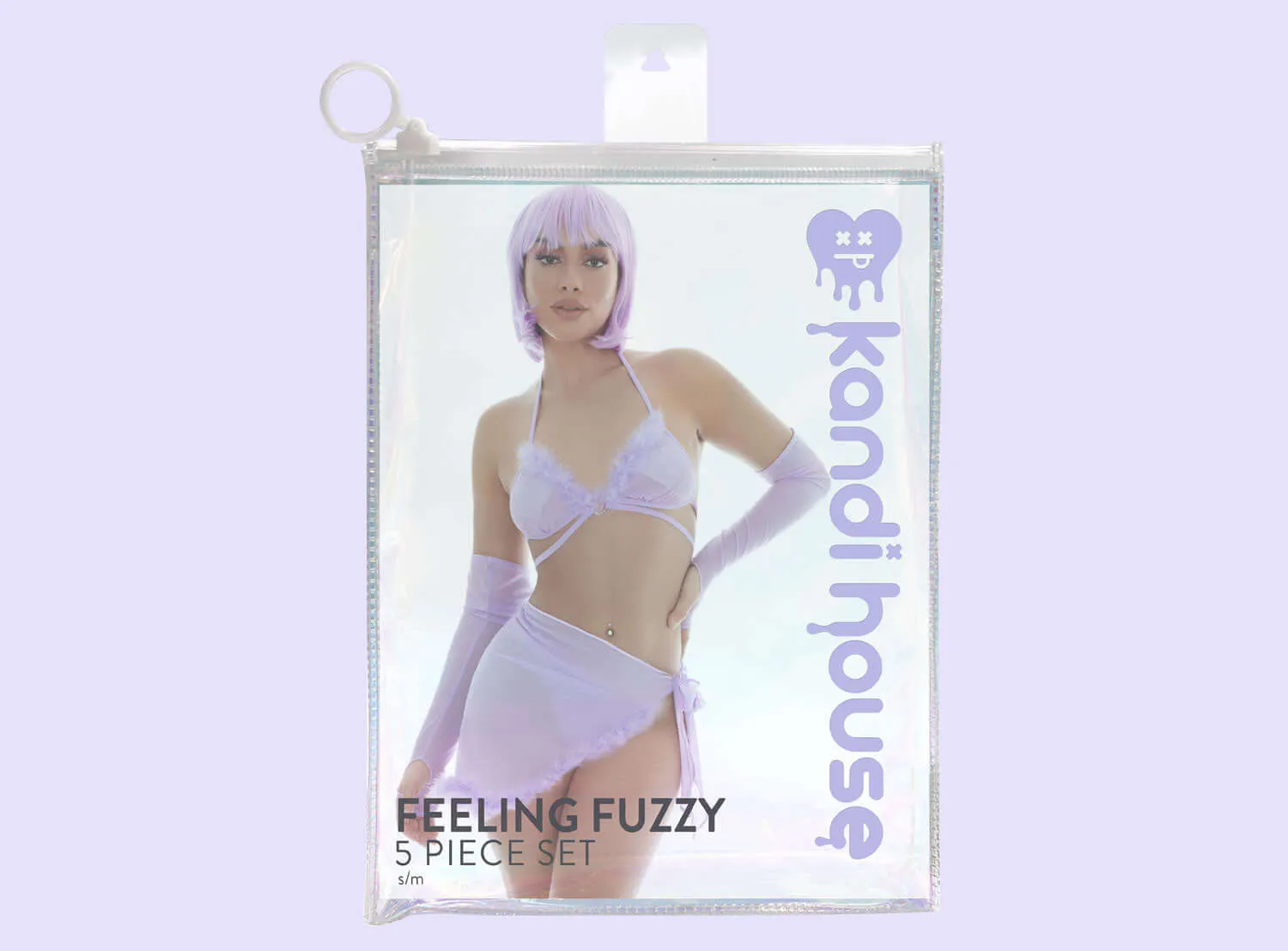 KandiHouse Feeling Fuzzy 5pc Set - Medium/large Lilac