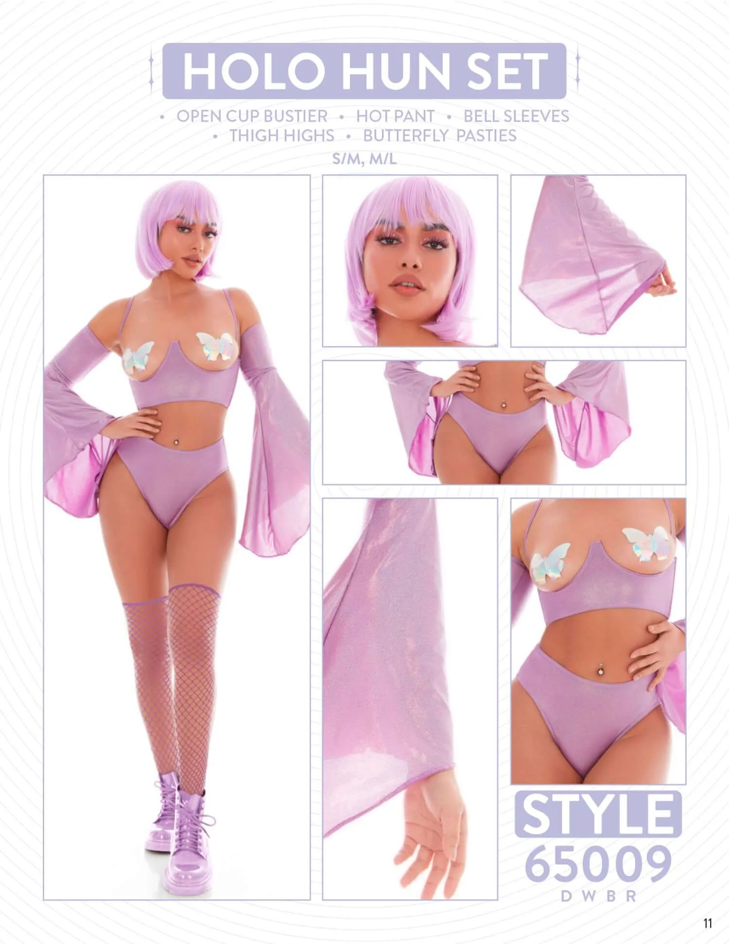 KandiHouse Holo Hun 5pc Set - Medium/large - Purple