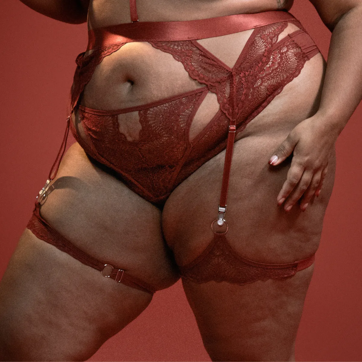 Kane Thigh Garters - Ruby - FINAL SALE
