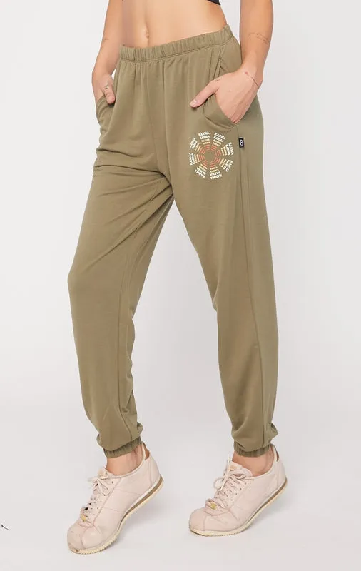 Karma Graphic Viscose Blend Sweatpants