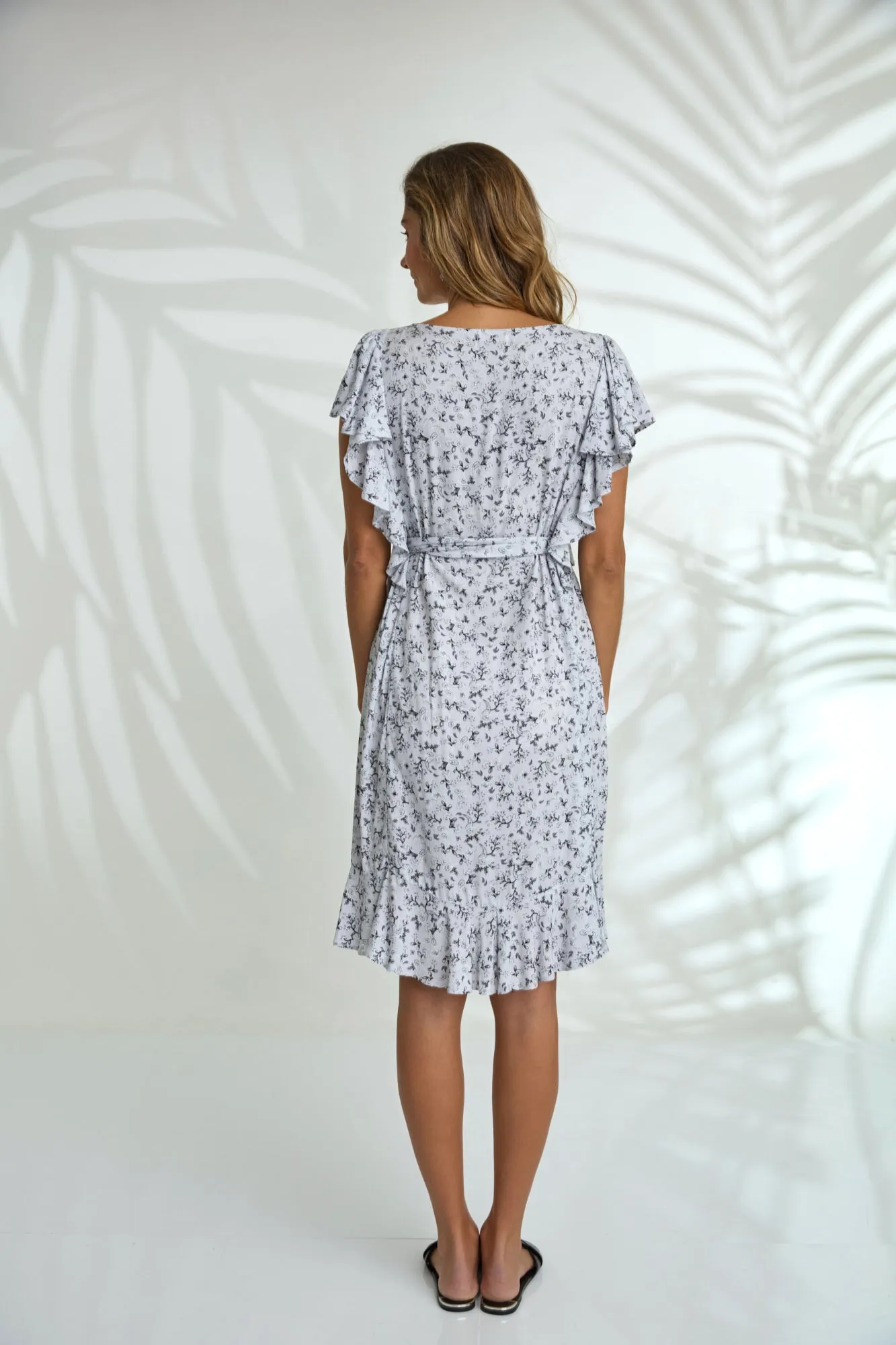 Kayla Dress - Grey Petal