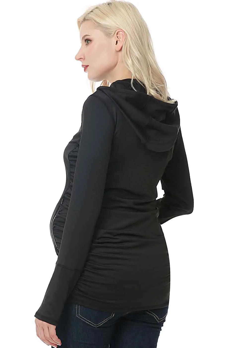 Kimi   Kai Maternity "Haven" Hooded Performance Yoga Jacket