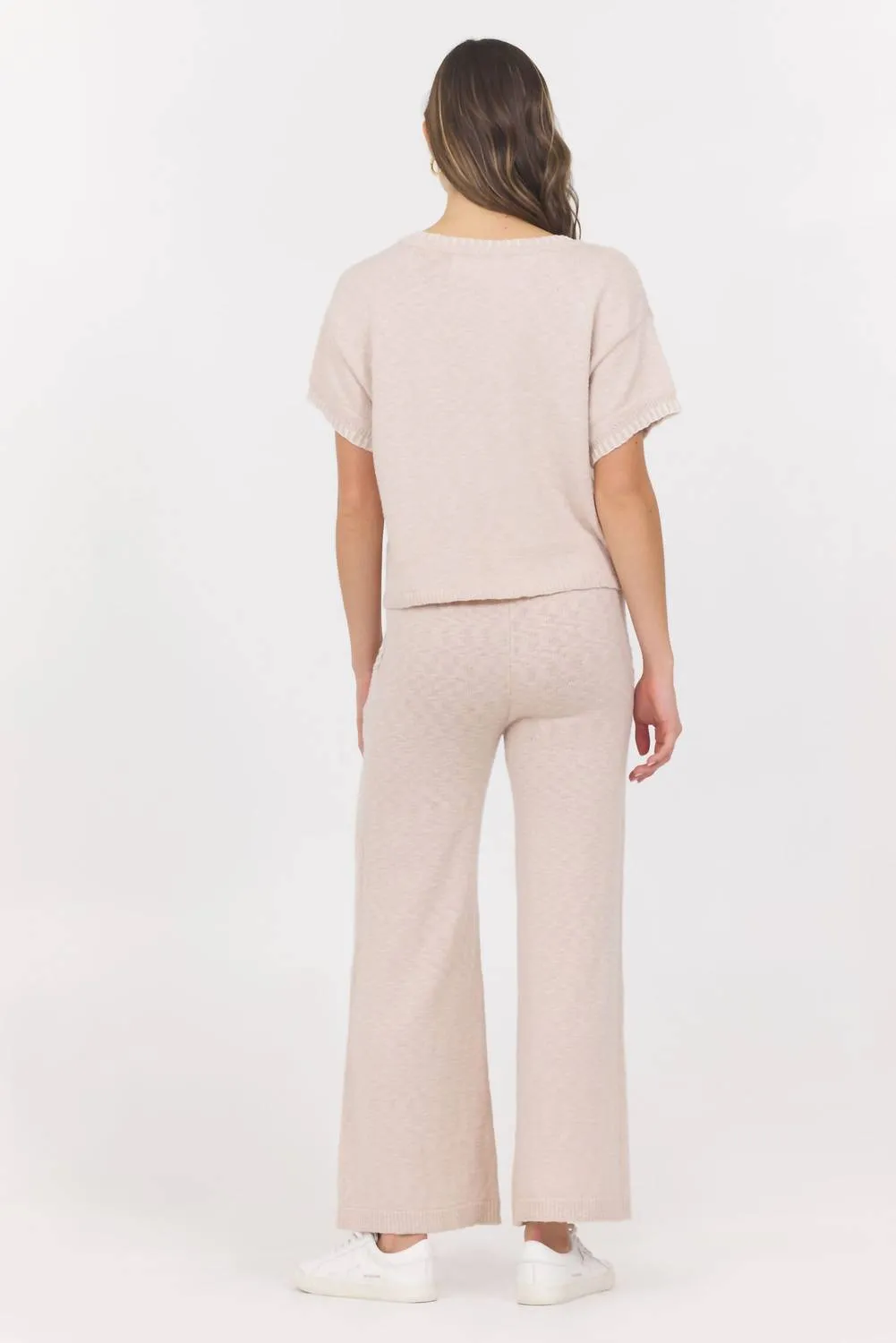 Knit Pant With Whip Stitch In Summer Sand