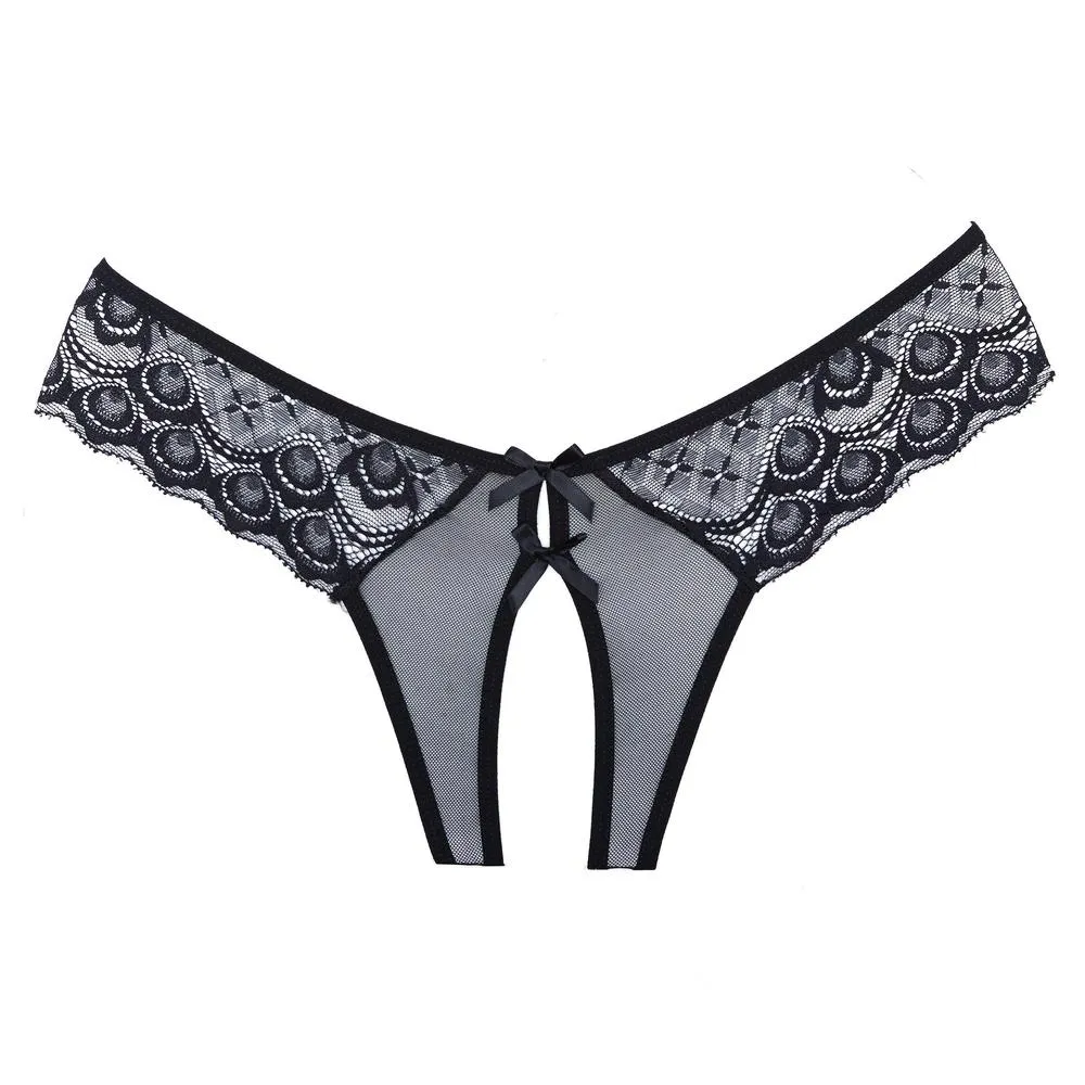 Lace Crotchless Thong