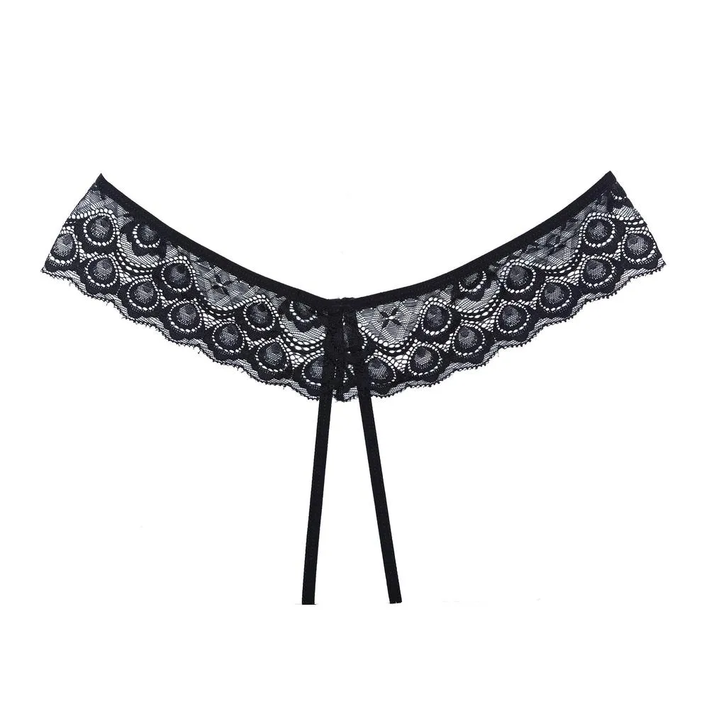 Lace Crotchless Thong