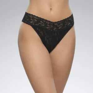 Lace Original Rise Thong - Black - One Size