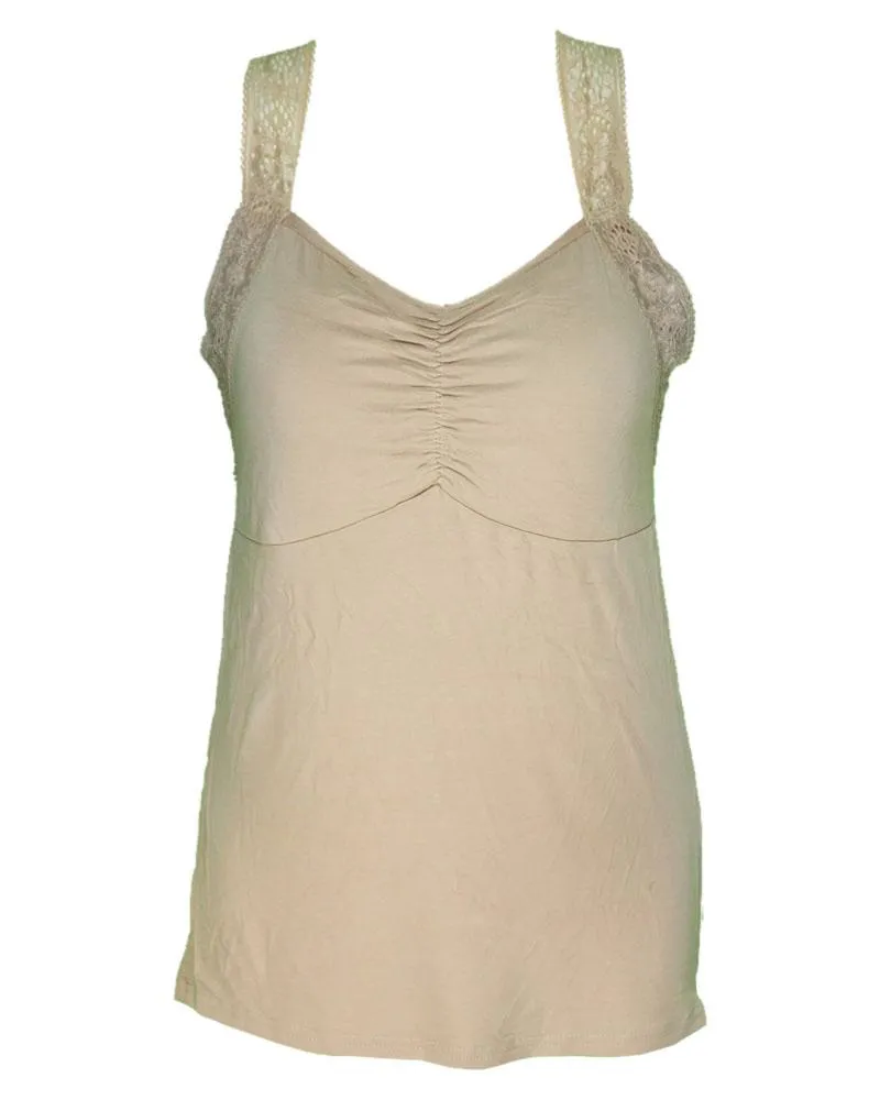 Ladies Camisole Padded With Lace - Color Skin - 3051
