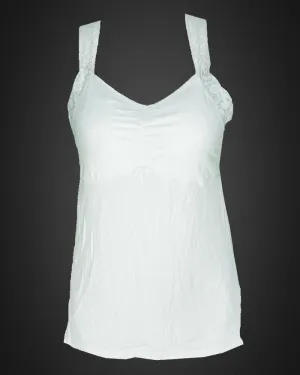 Ladies Camisole Padded With Lace - Color White - 3051