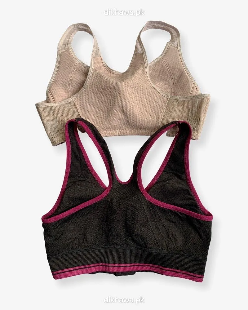 Ladies Jogging Bra - Sports Bra - Pack Off 2 Sports Bra - Padded Sports Bra Pack Off 2