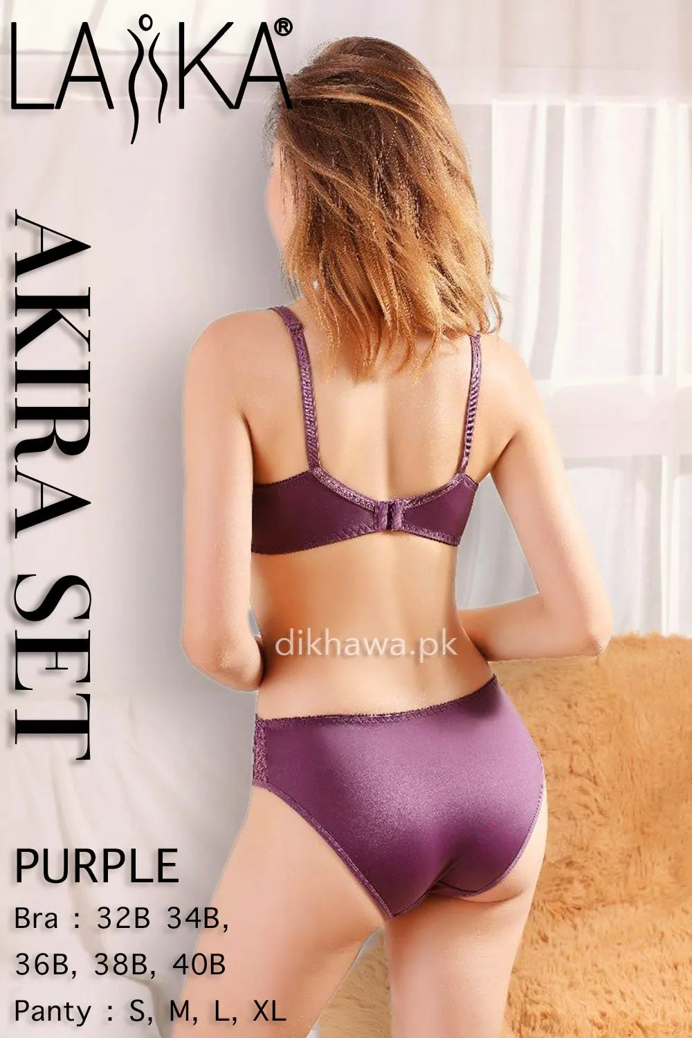Laika - Akira Set - Purple Bridal Bra Panty Sets - Non Padded Non Wired Bra Panty Set
