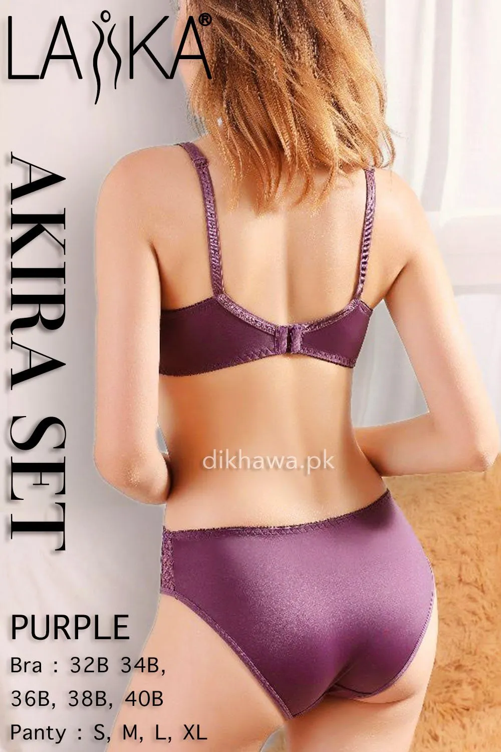 Laika - Akira Set - Purple Bridal Bra Panty Sets - Non Padded Non Wired Bra Panty Set