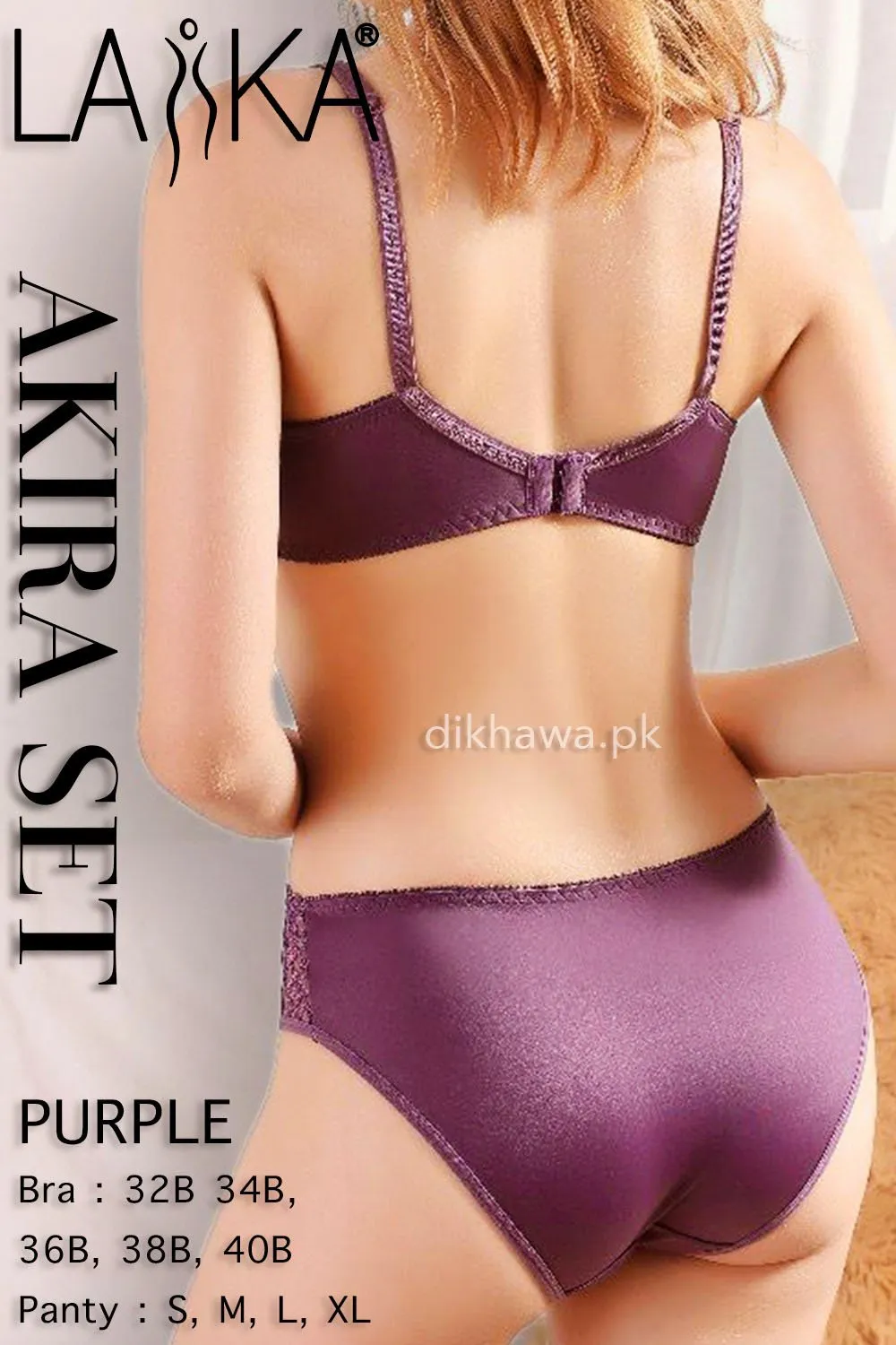 Laika - Akira Set - Purple Bridal Bra Panty Sets - Non Padded Non Wired Bra Panty Set