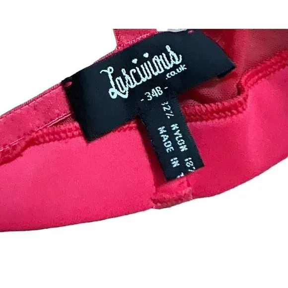LASCIVIOUS Lingerie Red Cutout Bra and Panty Set 34B