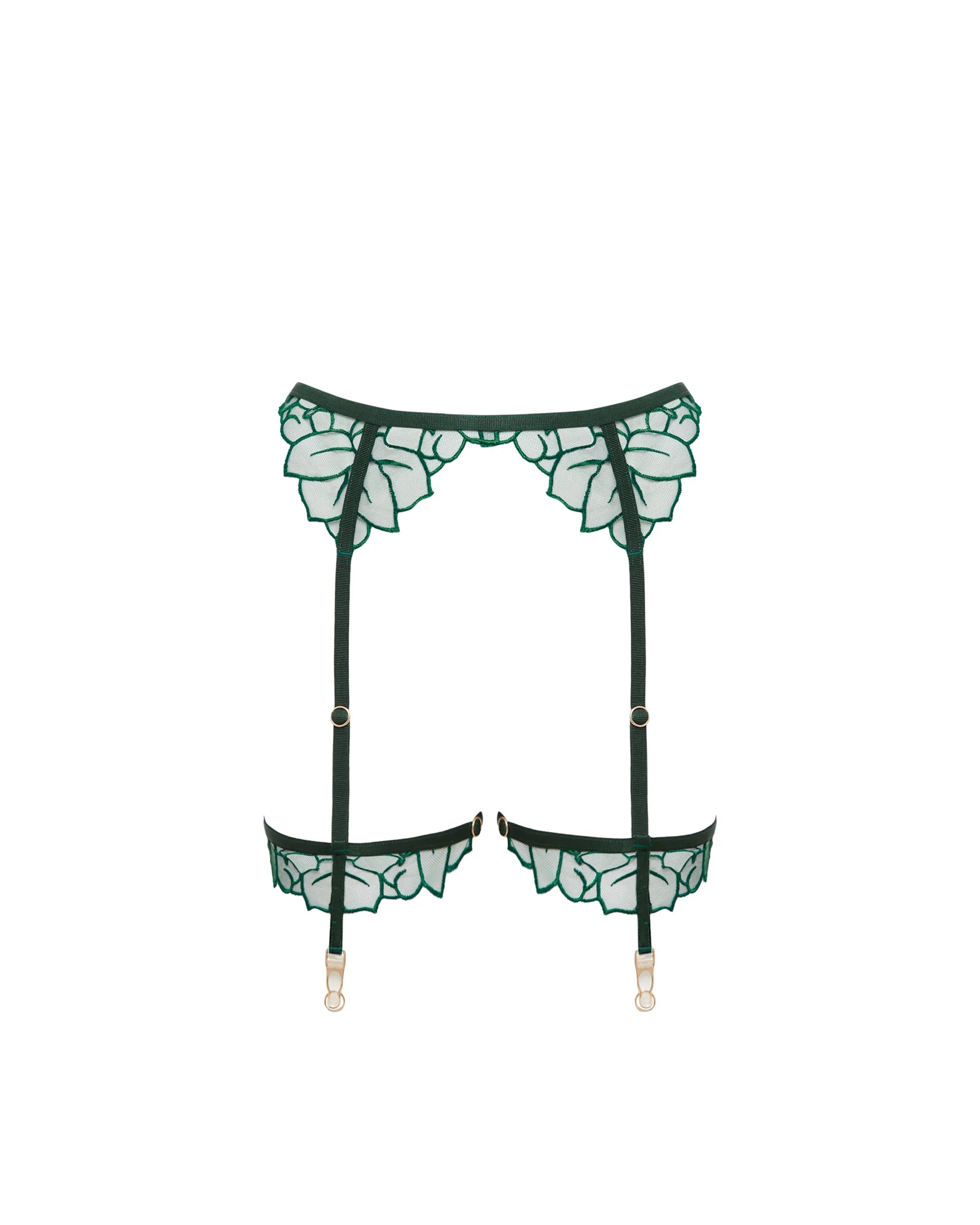 Laurel Garter Thigh Harness Botanical Garden Green