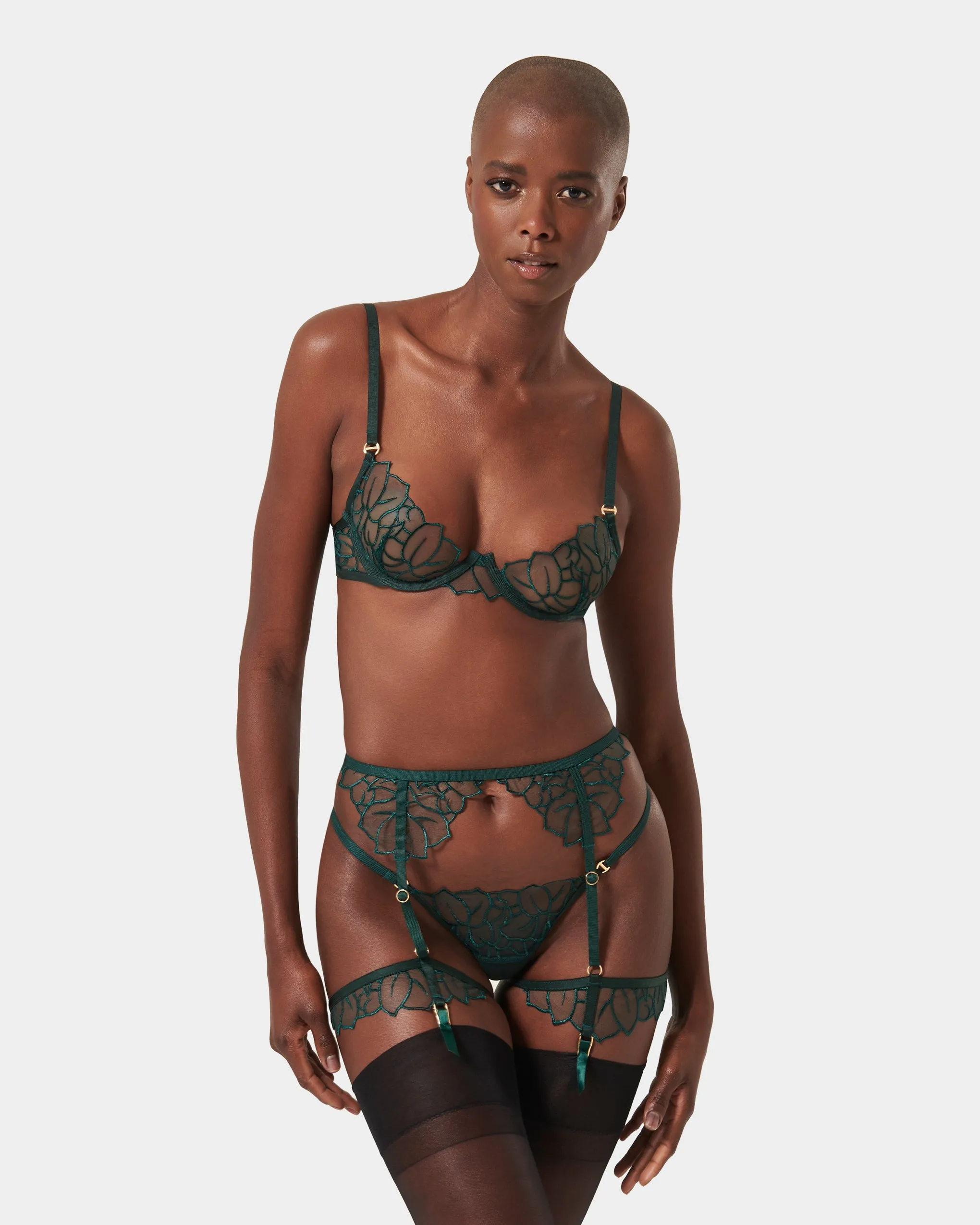 Laurel Garter Thigh Harness Botanical Garden Green