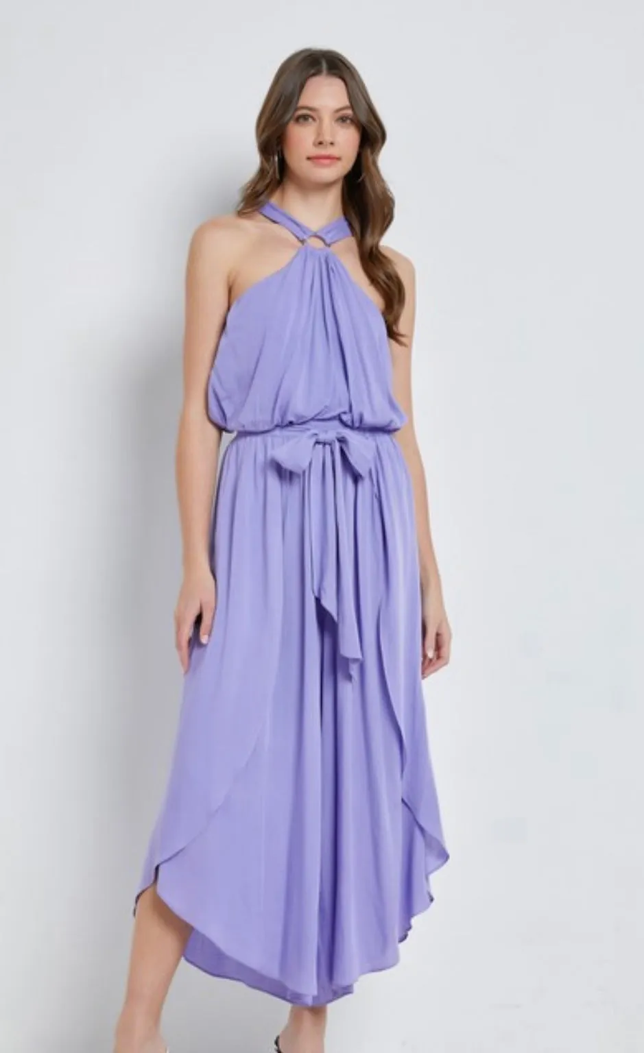Lavender Ring Waist Tie Wrap Jumpsuit (comes in white too)