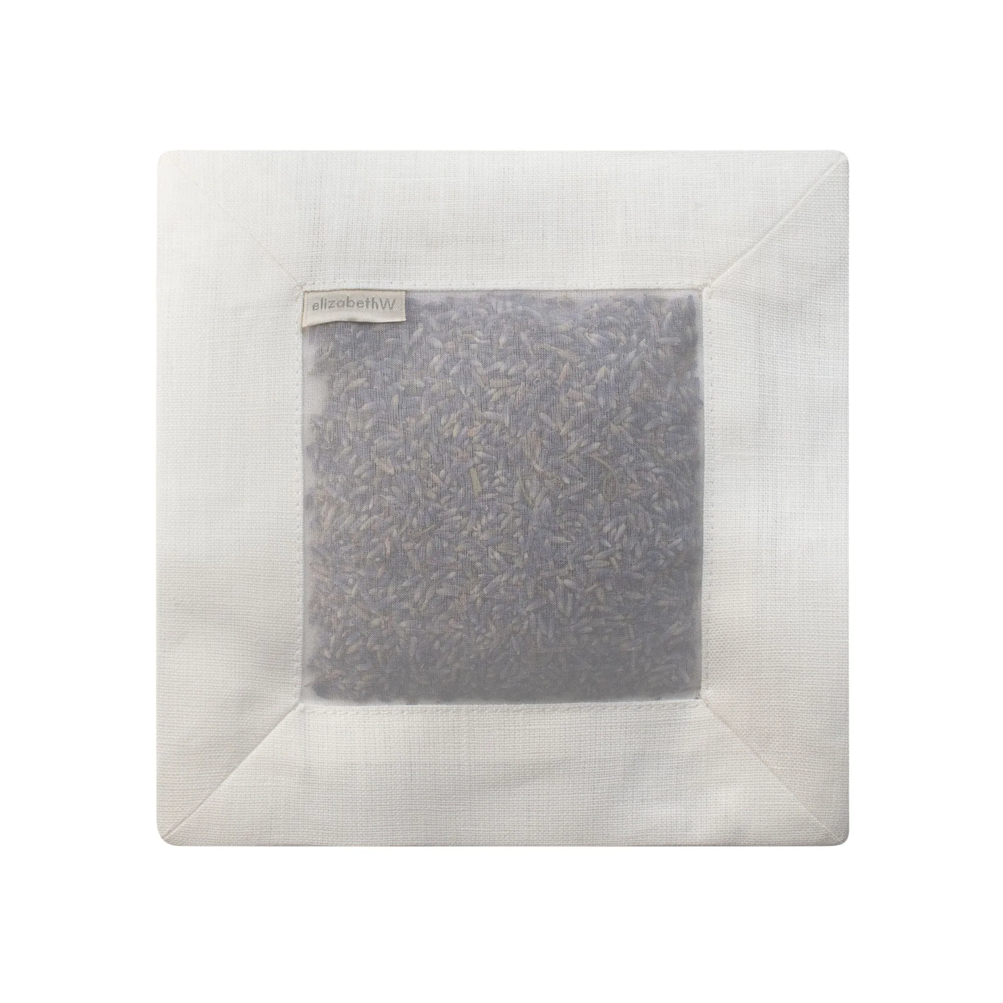 Lavender Square Sachet Ivory Linen