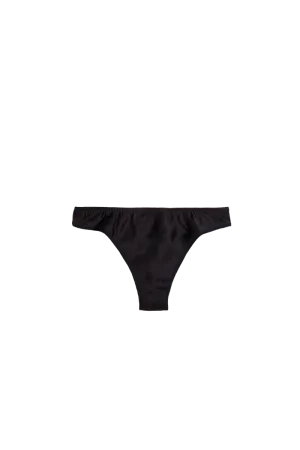 LEA BLACK: MID-RISE PANTY IN ORGANIC SILK