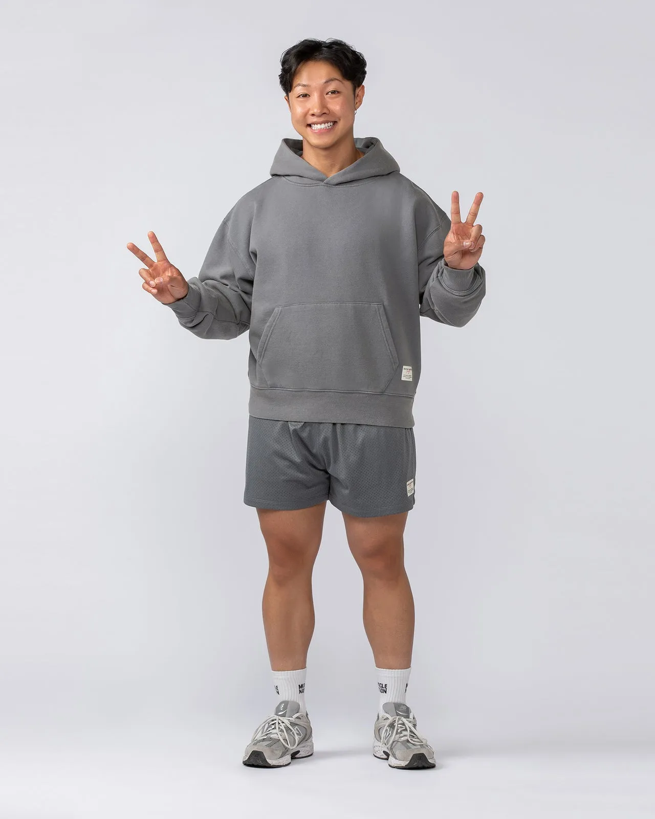 Lee Lem Cropped Hoodie - Washed Platinum Grey