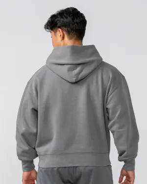 Lee Lem Cropped Hoodie - Washed Platinum Grey