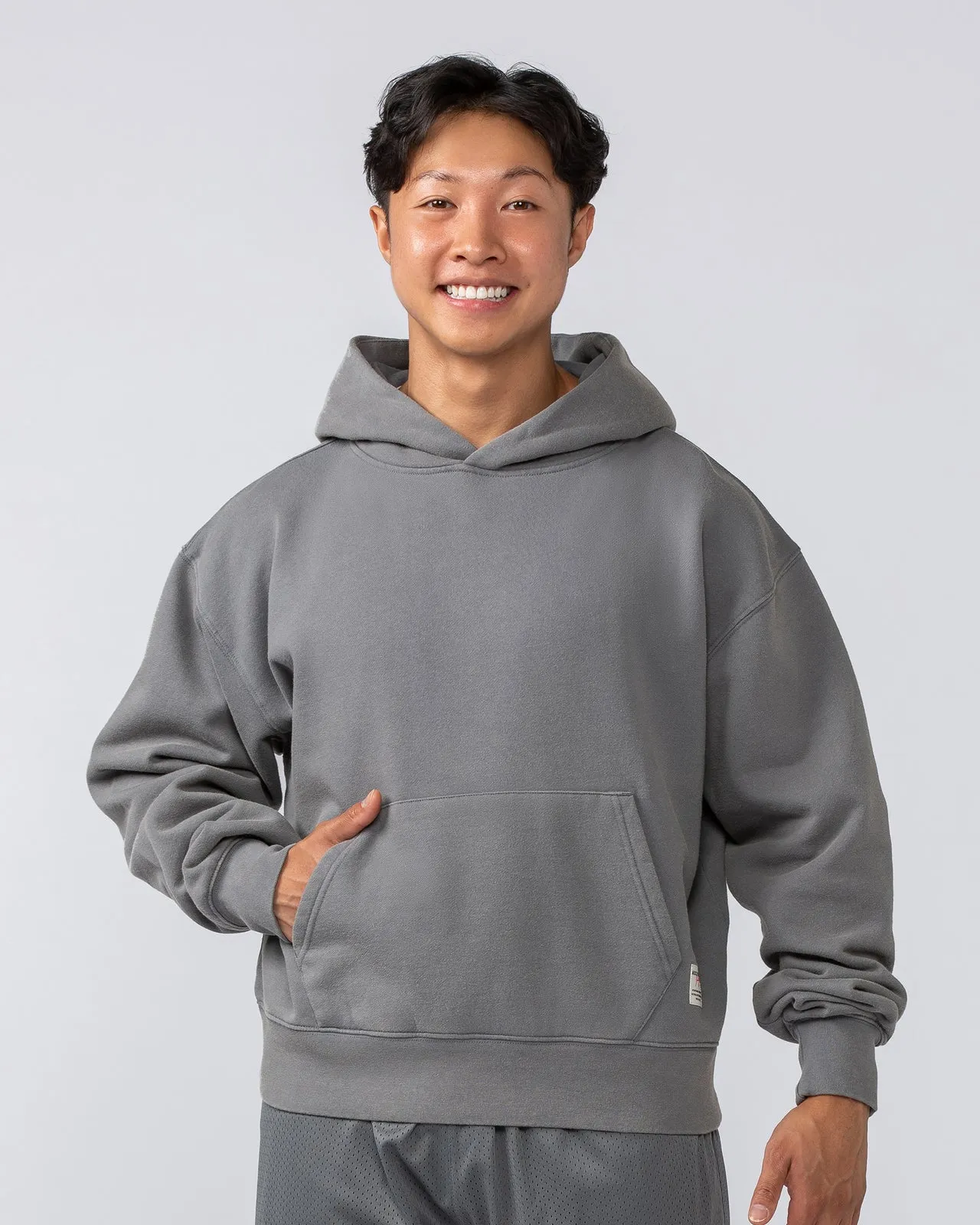 Lee Lem Cropped Hoodie - Washed Platinum Grey