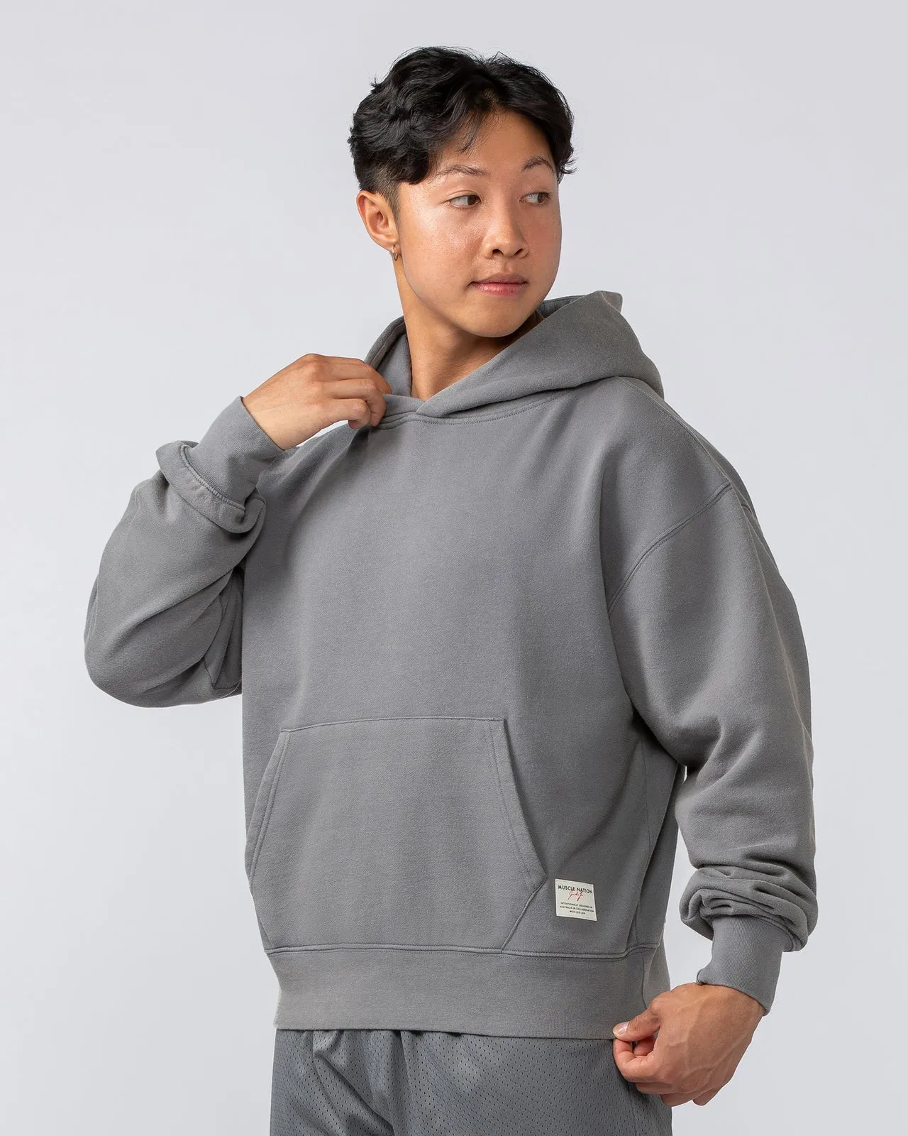 Lee Lem Cropped Hoodie - Washed Platinum Grey