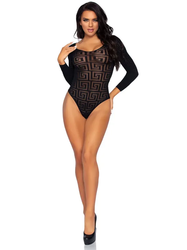 Leg Avenue Mosaic Snap Crotch Bodysuit 89282