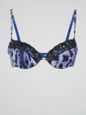 Leopard Print Lace Detail Bra