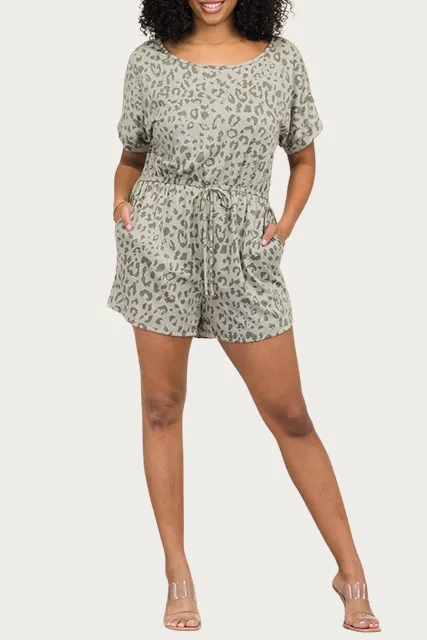 LEOPARD STRETCH MODAL-BLEND ROMPER