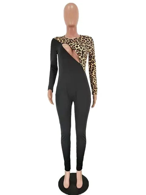 Leopard Zip Me Up Jumpsuit