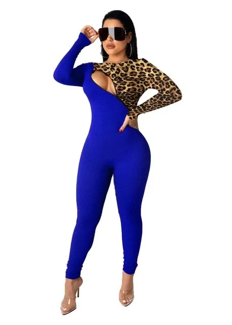 Leopard Zip Me Up Jumpsuit